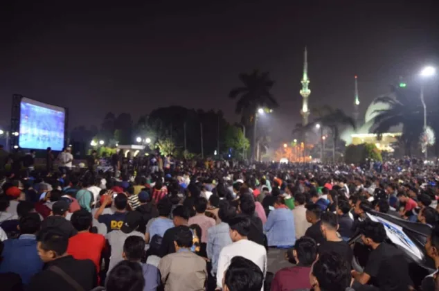 Euforia Nobar Final Champions Warga Kota Tangerang Bersama Walikota Meriah