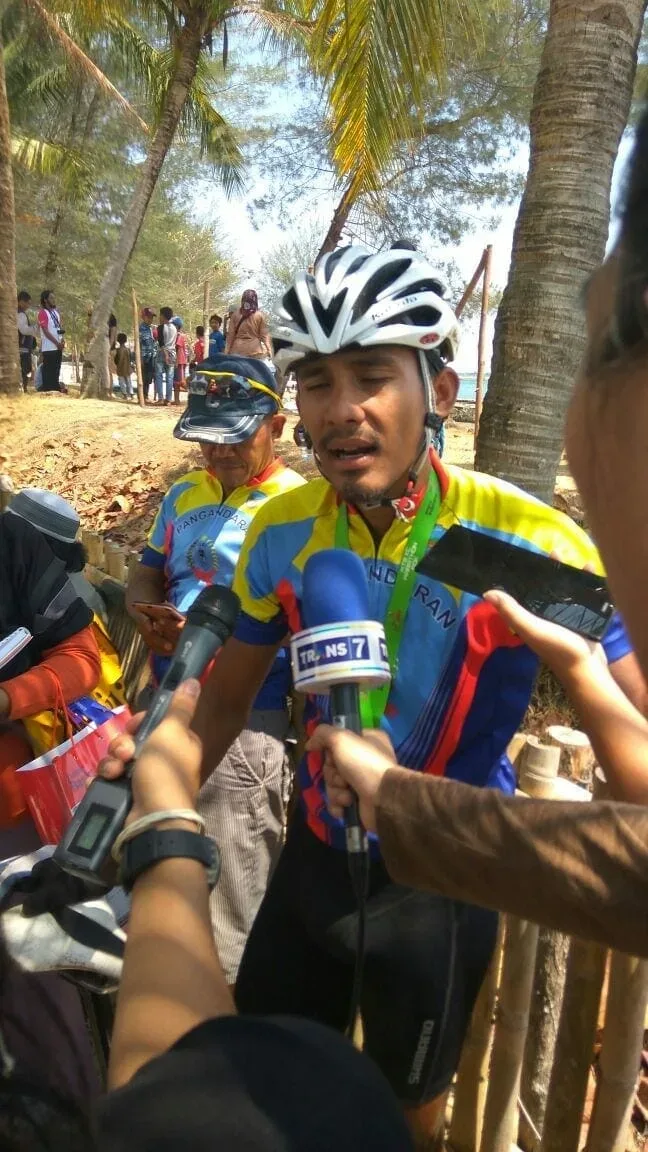 Chandra Rafsanjani Berhasil Finish Pertama di Ajang Mountain Bike Cross Tanjung Lesung