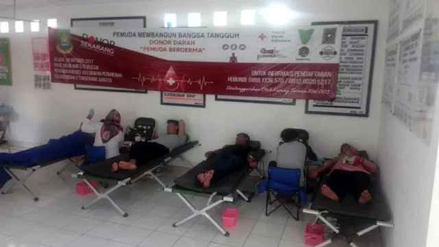 Aksi Donor Darah di Ciledung Indah Tetap Berjalan Meski Tidak Dihadiri Perangkat Desa