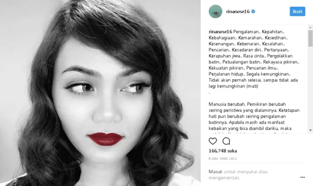 Satu Tahun Pakai Jilbab, Kini Rina Nose Buka Hijab. Ada Apa?