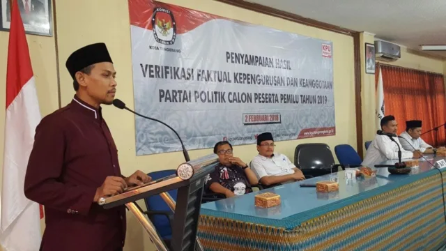 KPU Kota Tangerang: 15 Parpol Lolos Verifikasi, 1 Harus Perbaikan