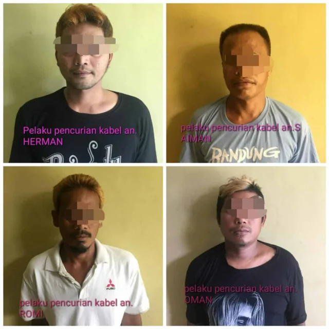 Komplotan Pencuri Kabel PLN, Digelandang Polres Tangerang selatan