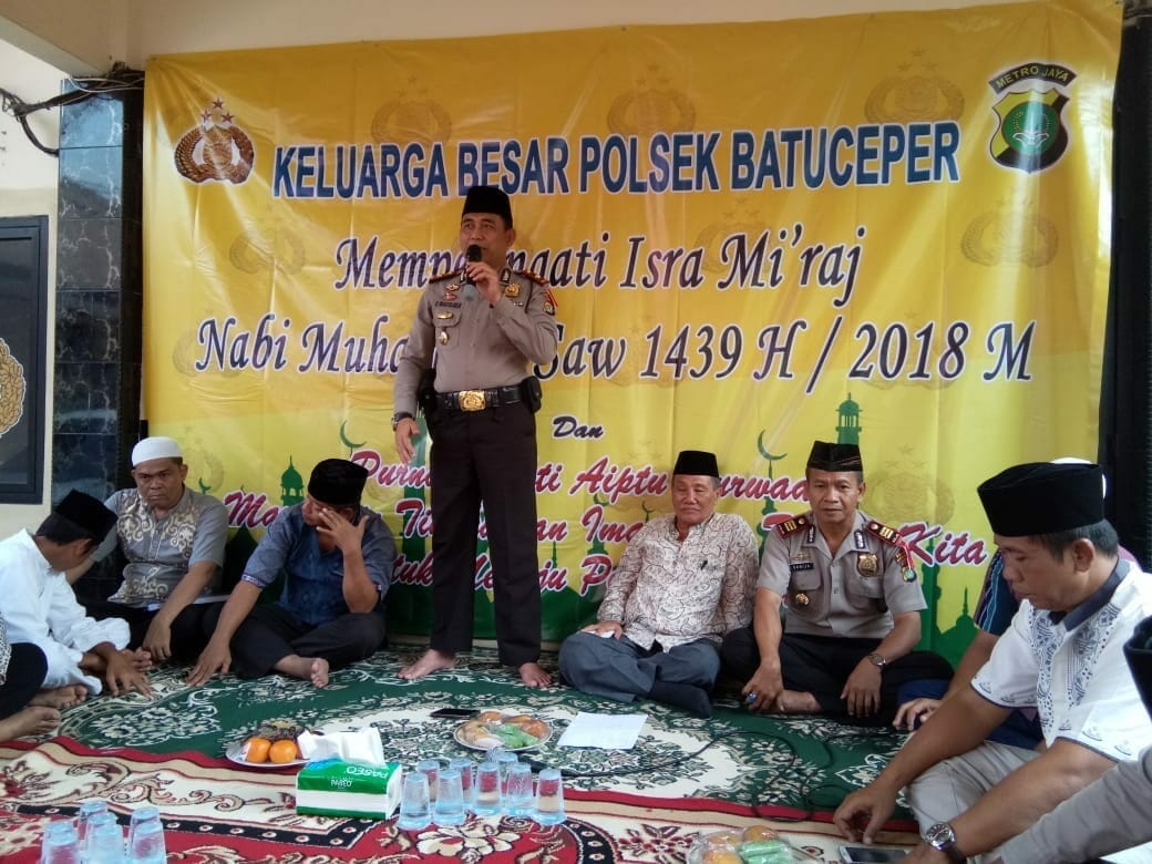 Lepas Purna Tugas Anggota, Polsek Batu Ceper Peringati Isra Miraj dan Santunan Anak Yatim