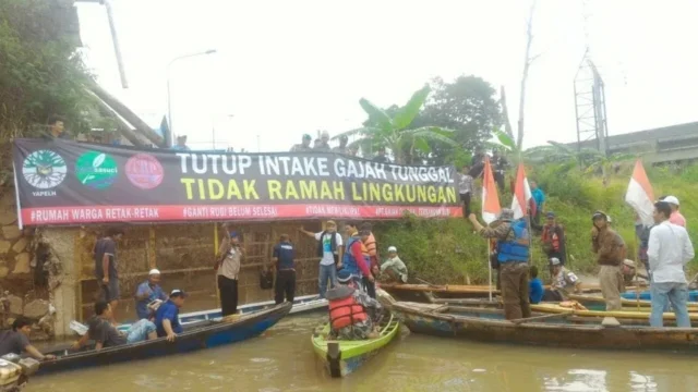 Dianggap Cemari Sungai Cisadane, Intake Milik PT Gajah Tunggal Tbk Didemo