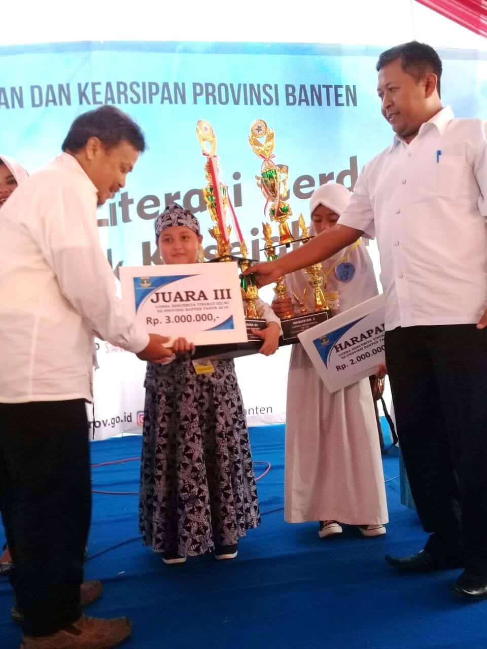 SDN 1 Sajira Kab. Lebak Raih Juara Tiga Setelah Bersaing Ketat Dalam Lomba Bercerita Tingkat SD Se-Banten