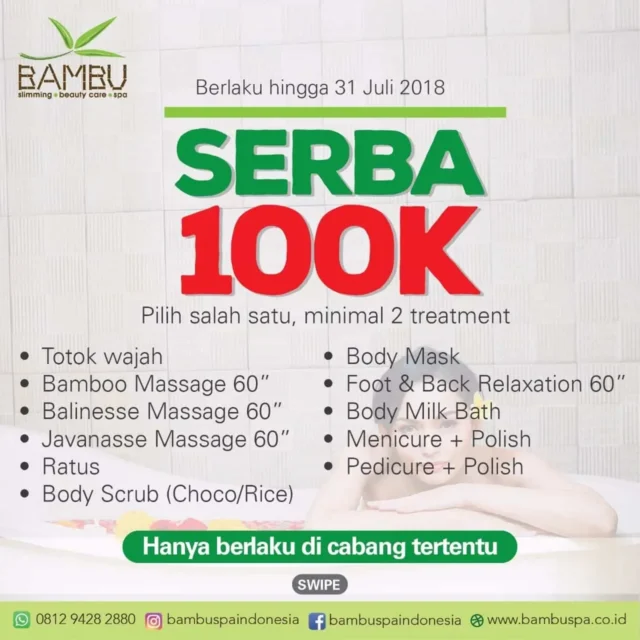 Treatment di Bambu Spa Cuma Rp100 Ribu,Mau?