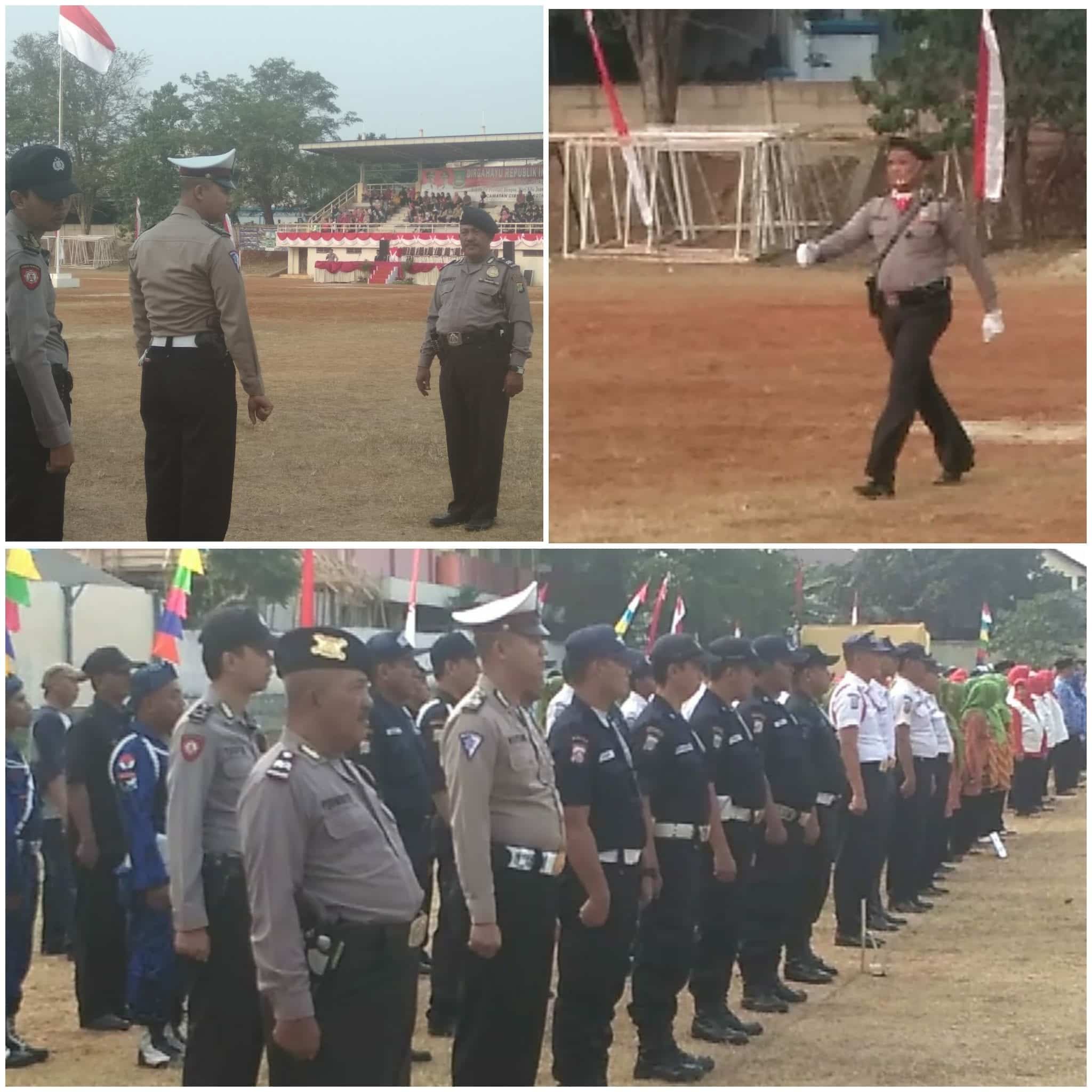 Aiptu Purwanto Hadiri Upacara Penurunan Bendera Merah Putih di Lapangan Porci Cibodas Dalam Rangka Hut RI ke 73