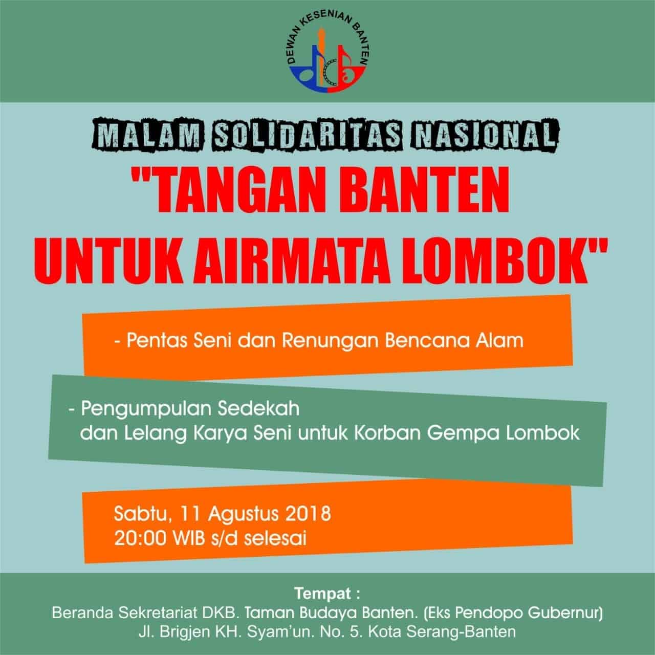 Gempa Lombok, DKB Akan Gelar Malam Solidaritas Nasional Untuk Lombok