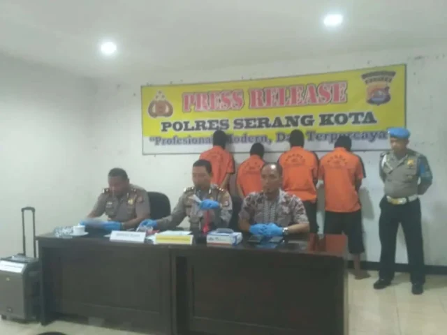 Satgas Anti Bandit Polresta Serang Amankan 4 Pelaku Curanmor