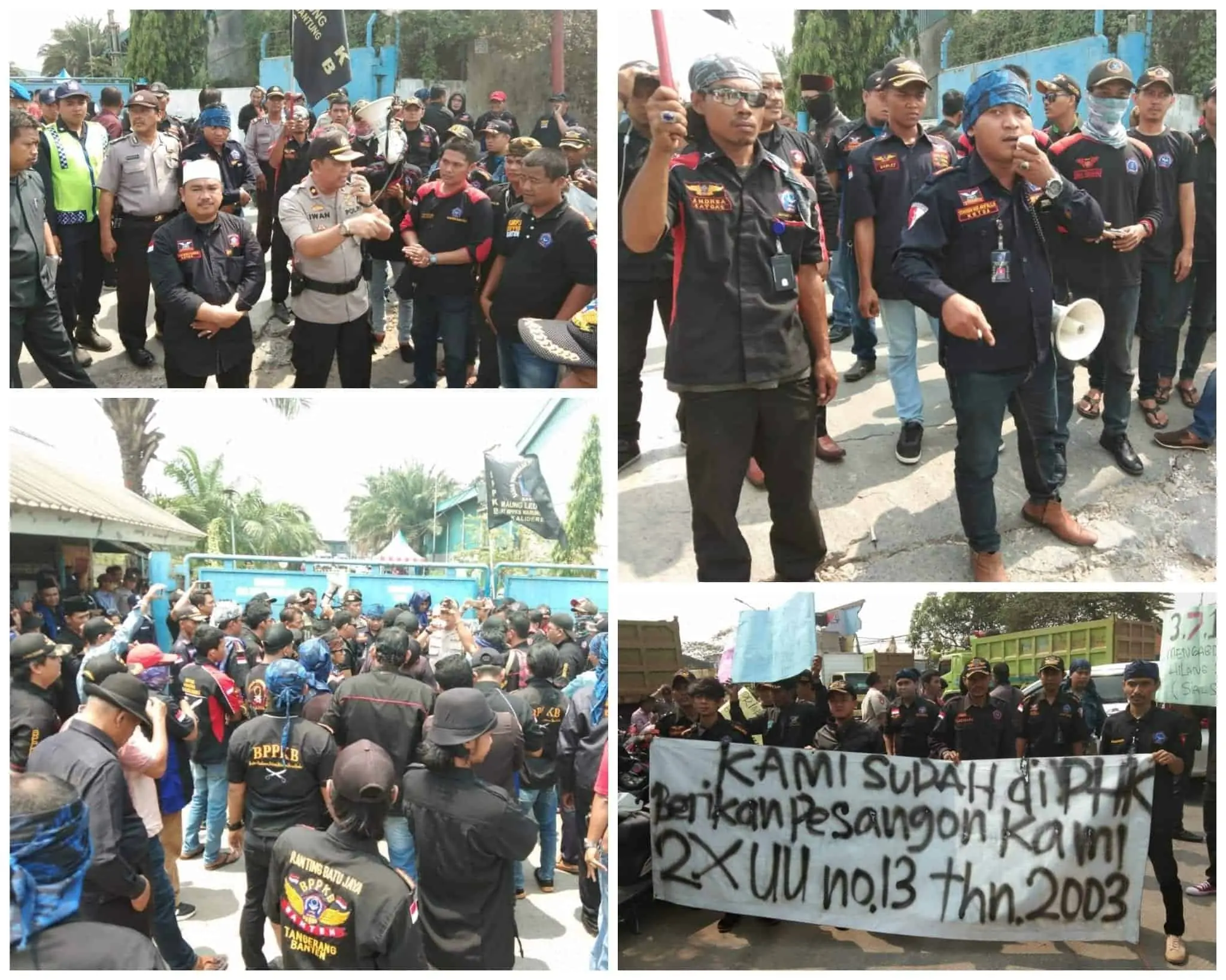 Tak Terima Warganya di PHK, Ratusan Anggota Ormas Gruduk PT.SMU