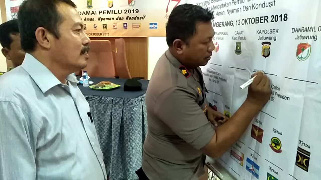 Deklarasi Damai, Polsek Jatiuwung Siap Amankan Pemilu 2019 di 3 Kecamatan