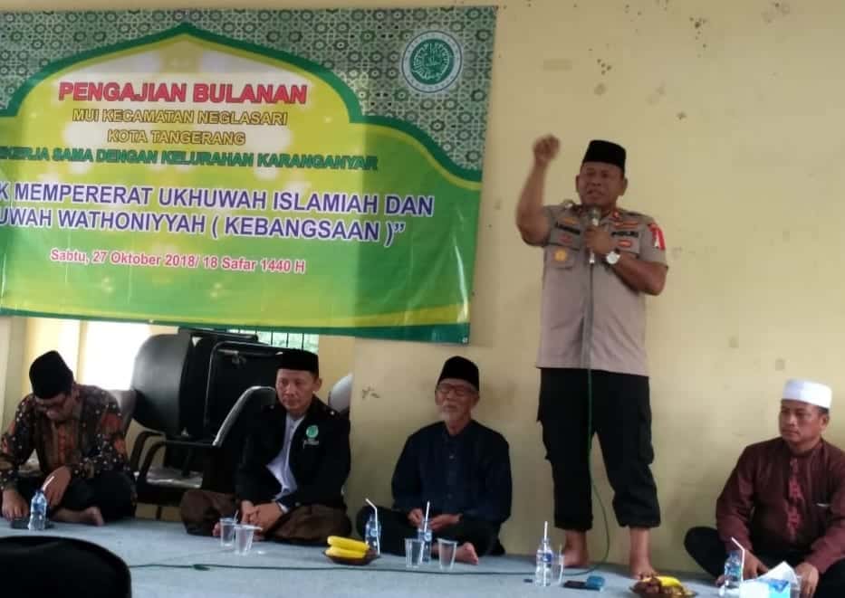 Bawa Misi Kamtibmas, Kapolsek Neglasari Hadiri Pengajian Bulanan MUI