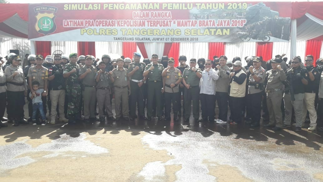 Polres Tangsel Gelar Simulasi Pengamanan Pemilu 2019