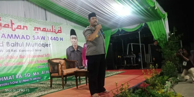 Hadiri PHBI Maulid Nabi, Kapolsek Karawaci : Narkoba dan Hoax sama Bahaya