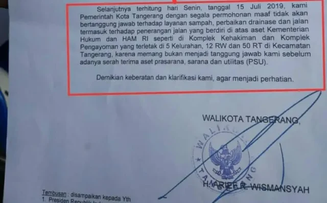 Warga Komplek Kehakiman dan Pengayoman Resah Soal Surat Walikota ke Menkumham