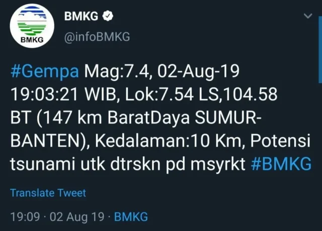 Gempa di Banten, Gubernur: Langkah Warga Sesuai Simulasi Bencana