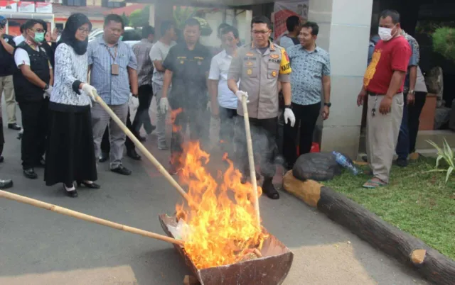 BB Pengungkapan Kasus Narkotika di Tangerang Dimusnahkan