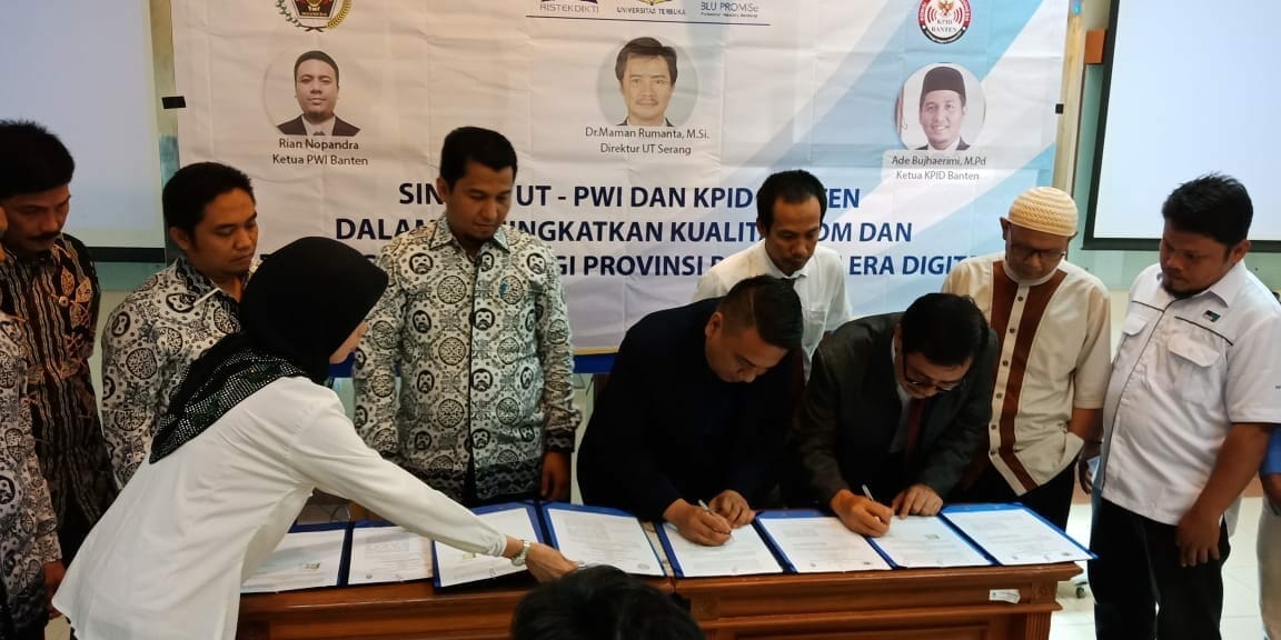 Tingkatkan Kerjasama, UT Serang Gandeng PWI dan KPID Banten