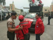 Polsek Batu Ceper Kawal Aksi Gabungan Massa Buruh