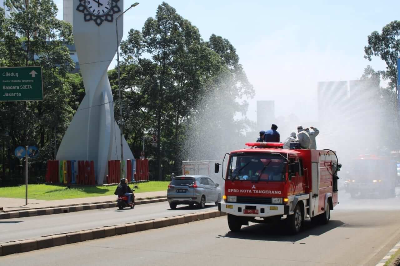 Terus Bergerak, 3 Pilar Kota Tangerang Kembali Semprot Disinfektan