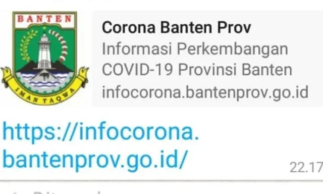 Siaga, Pemprov Banten Luncurkan Situs Infocorona