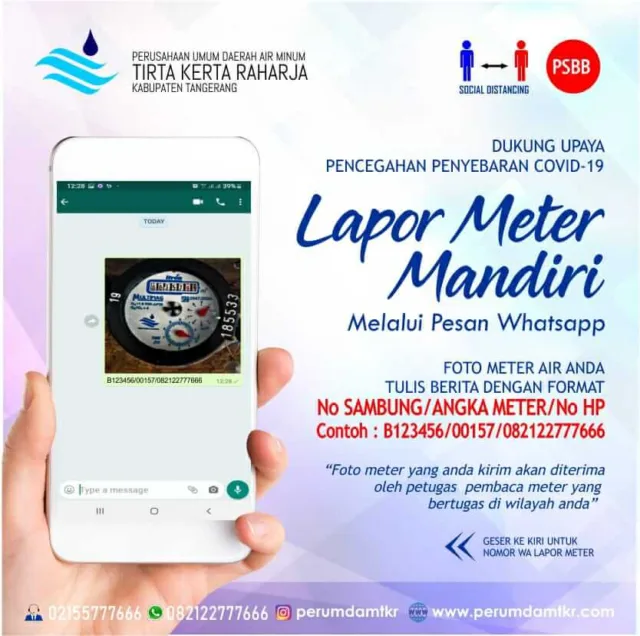 Lapor Meter Air Perumdam TKR Lewat WhatsApp, Begini Caranya