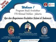 Gelar Webinar Nasional, Prodi Arsitektur ITB Ahmad Dahlan Jakarta Bahas Arsitektur Islam Di Indonesia