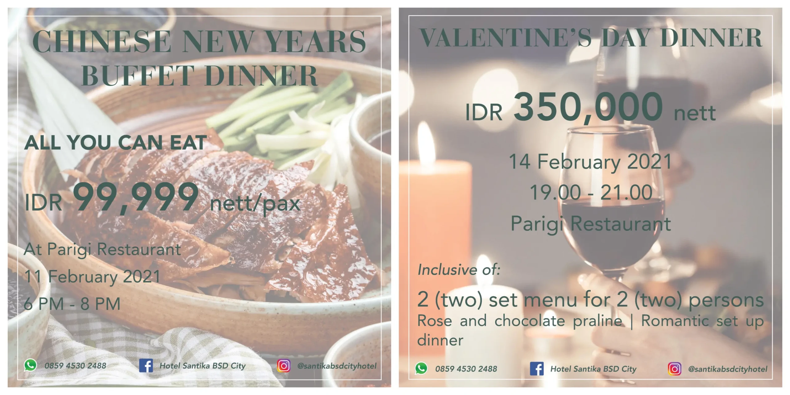 Ada Promo Dinner di Hotel Santika BSD Teraskota