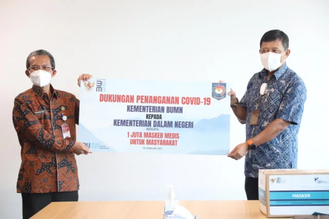 Kemendagri Apresiasi Bantuan 1 Juta Masker dari Kementerian BUMN