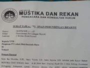 Law office Mustika dan Rekan lakukan permohonan perundingan bipartit kepada PT. LDR.