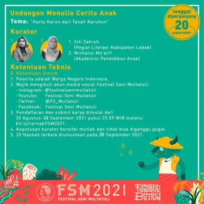 Festival Seni Multatuli 2021 Gelar Lomba Menulis Cerita Anak