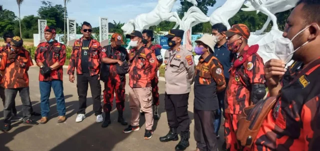 Kapolsek Panongan Kawal Pengamanan Unras Ormas Pemuda Pancasila