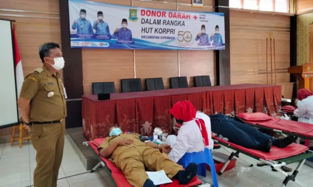 Donor Darah Rangkaian HUT Korpri ke-50 di Kota Tangerang Ratusan Kantong Didapat, Kecamatan Cipondoh Targetkan 150 Kantong Darah