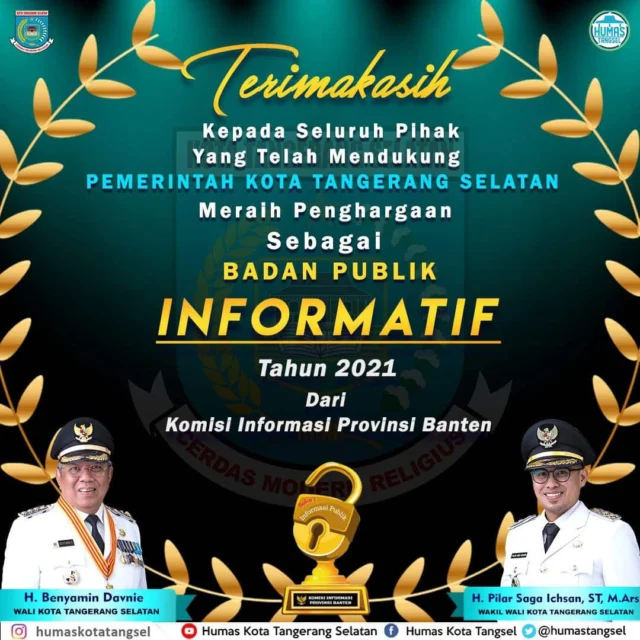 Tiga Tahun Berturut-turut Tangsel Raih Penghargaan Keterbukaan Informasi