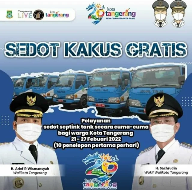 HUT Kota Tangerang Sedot WC Gratis, Mau? WhatsApp Aja Kesini