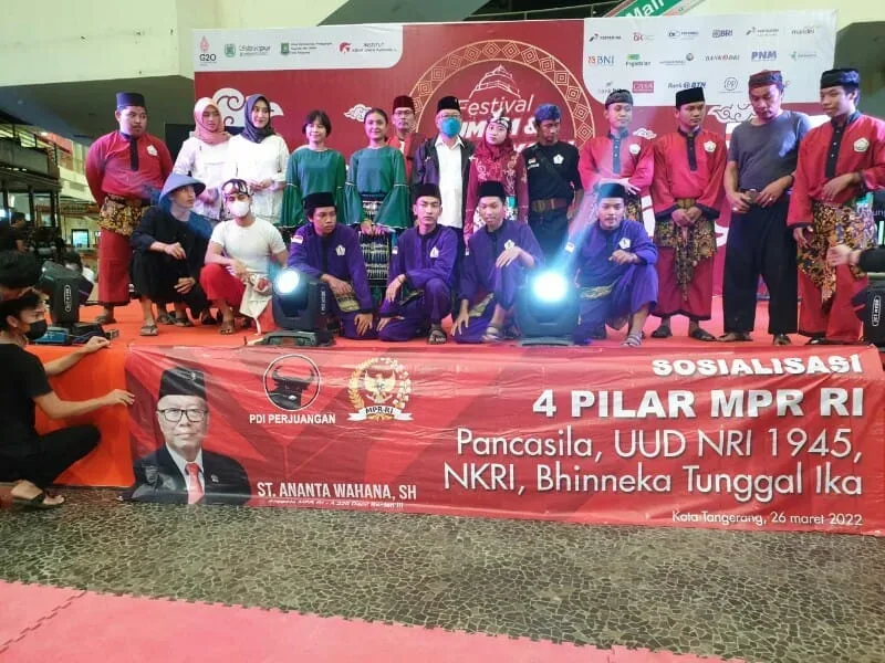 Kegiatan Sosialisasi 4 Pilar MPR RI kepada peserta pelaku UMKM se-Tangerang Raya, di Mal Balekota Tangerang, Banten, Sabtu (26/3/2022).