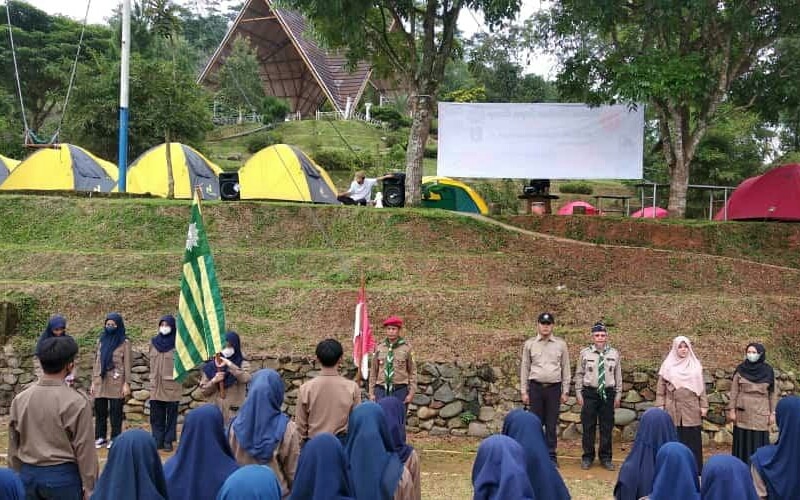 Kegiatan Ekstrakurikuler pelatihan kepanduan Hizbul Wathon.