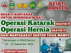 Info operasi katarak dan hernia gratis program Kejati Banten.