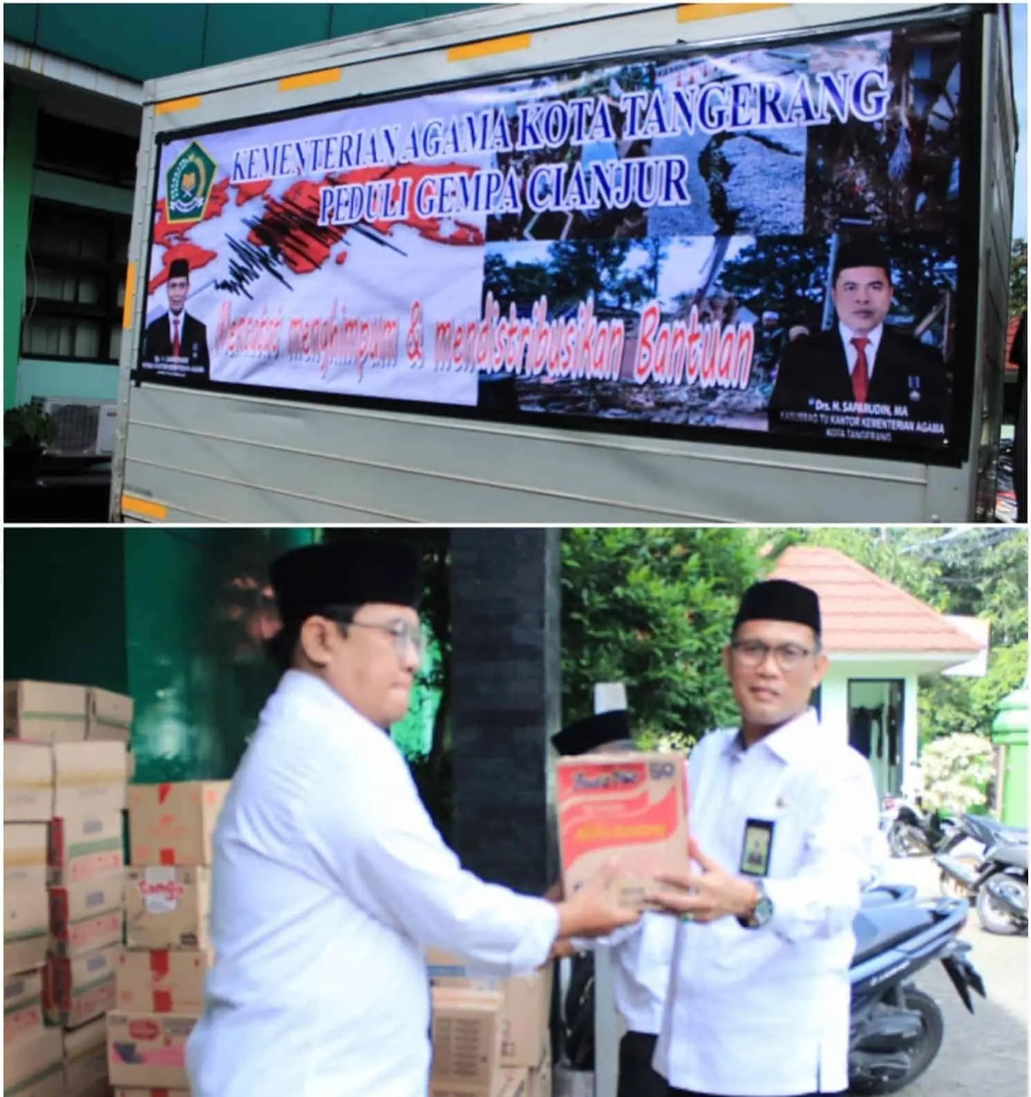 Duka Gempa, Kemenag Kota Tangerang Distribusikan 1 Truk Logistik ke Posko Kemenag Cianjur