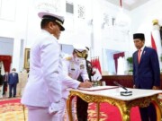 Presiden Jokowi Lantik Muhammad Ali sebagai KSAL di Istana Negara