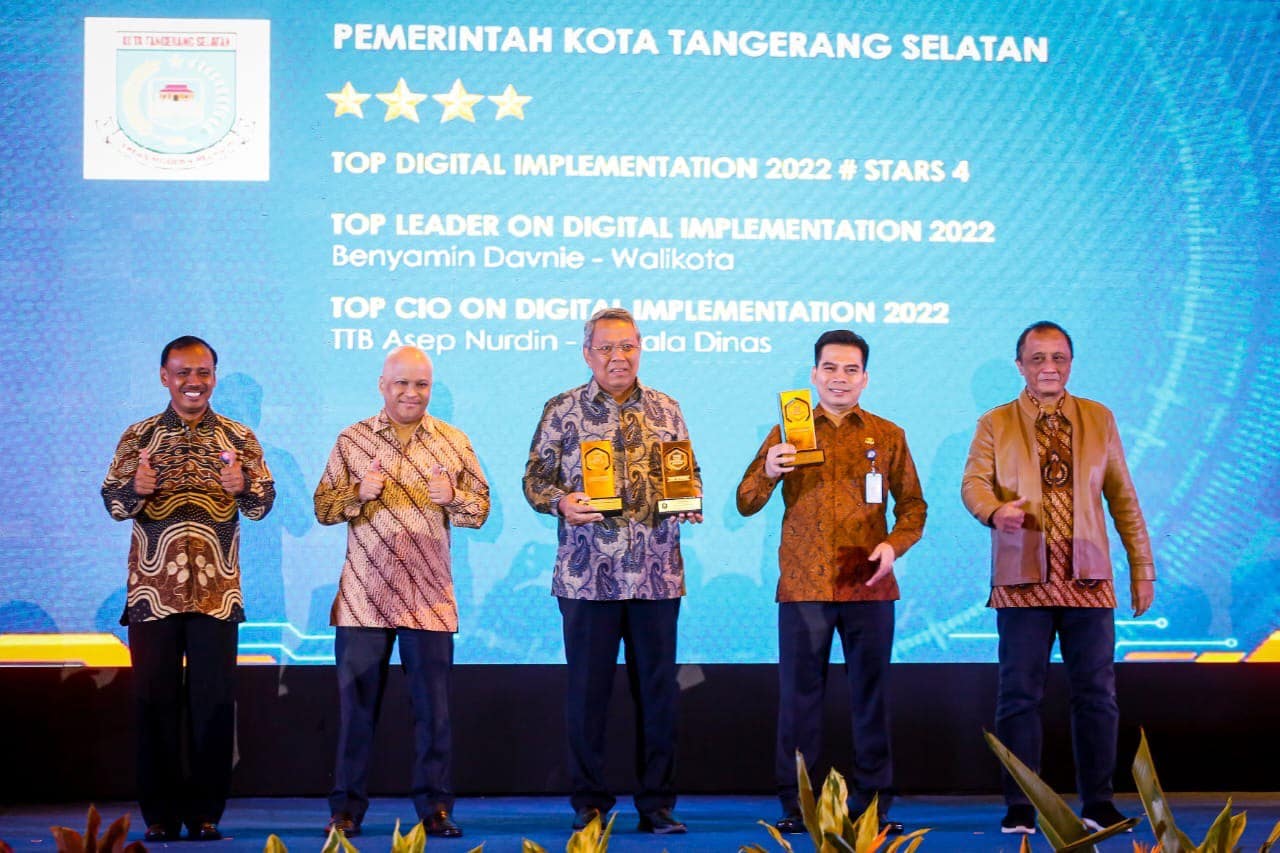 Bangga, Tangsel Raih Tiga Penghargaan di Ajang Top Digital Awards 2022