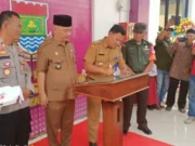 telah di laksanakan kegiatan Peresmian Gedung Baru Kantor Desa Bitung Jaya Camat Cukupa Supriyadi, Foto. Pelitabanten.com.