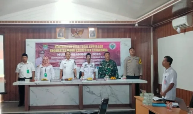 Pemdes Tegal Kunir Lor yang dipimpin oleh Mahpudin Kipang menggelar acara Musrenbangdes 2023 untuk tahun anggaran 2024.Foto.Pelitabanten.com. (Ist)