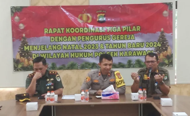 Jelang Natal 2024, Polisi Polsek Karawaci Gelar Rakor Tiga Pilar