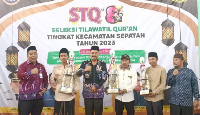 Kecamatan sepatan H. Abudin S.IP membuka Seleksi Tilawatil Qur'an (STQ) ke-8 tingkat kecamatan, Foto. (Istimewa)