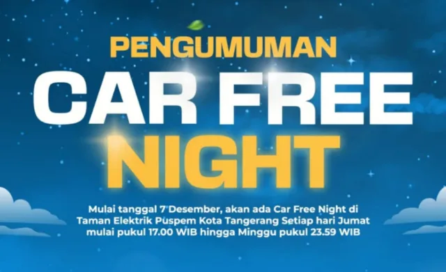 Hore! Car Free Night Berlaku di Kawasan Taman Elektrik Kota Tangerang