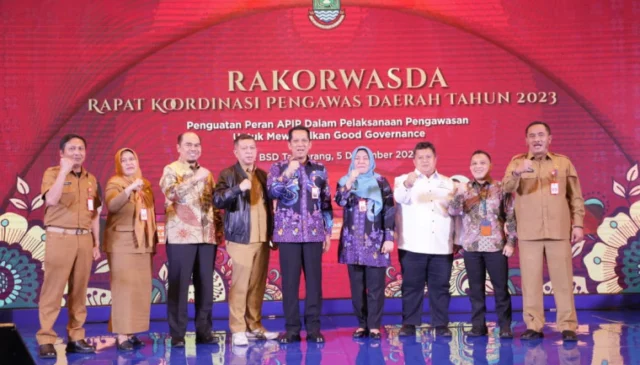 Pj Bupati Tangerang Andi Ony membuka rapat koordinasi pengawasan internal daerah di ICE BSD City Kecamatan Pagedangan, Foto. (Istimewa)