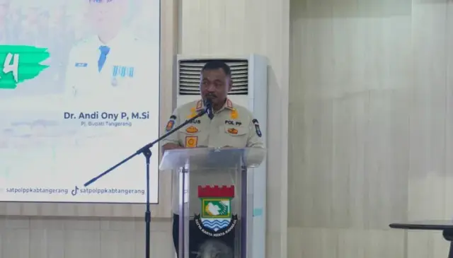 Kepala Satpol PP Kabupaten Tangerang, Agus Suryana menyampaikan, Foto. (Istimewa)