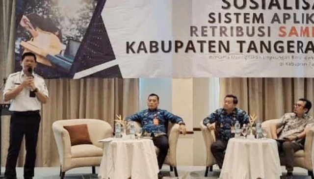 (DLHK) Kabupaten Tangerang menggelar sosialisasi Sistem Aplikasi Retribusi Sampah di Hotel Aryaduta Karawaci, Kabupaten Tangerang, Foto (Istimewa)