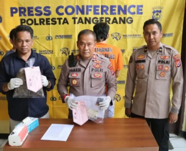 Polsek Rajeg Polresta Tangerang Polda Banten menangkap seorang pria berinisial FH (23). Warga Desa Pangarengan, Kecamatan Rajeg, Foto. (Istimewa)